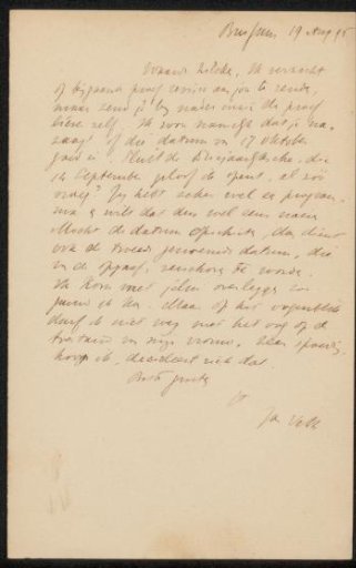 Letter to Philip Zilcken