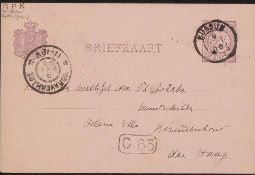 Postcard to Philip Zilcken