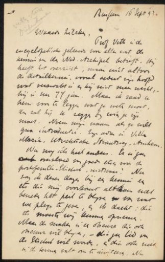 Letter to Philip Zilcken
