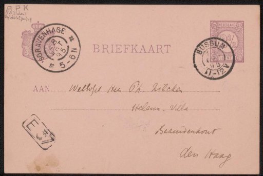 Postcard to Philip Zilcken
