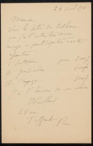Letter to Philip Zilcken
