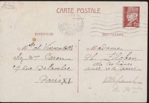 Postcard to Henriette Wilhelmina van Baak