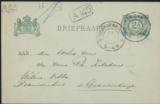Postcard to Philip Zilcken