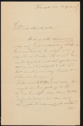 Letter to Philip Zilcken