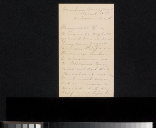 Letter to Philip Zilcken