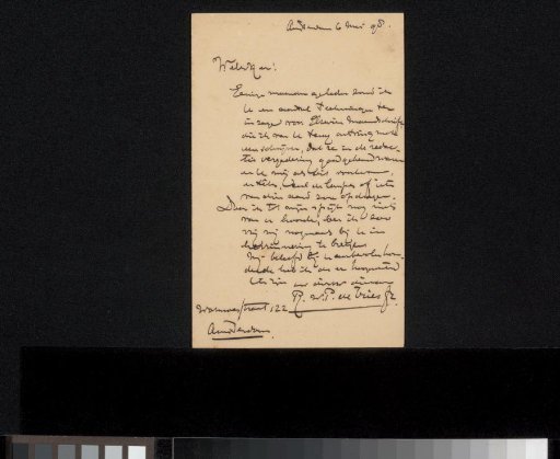 Letter to Philip Zilcken