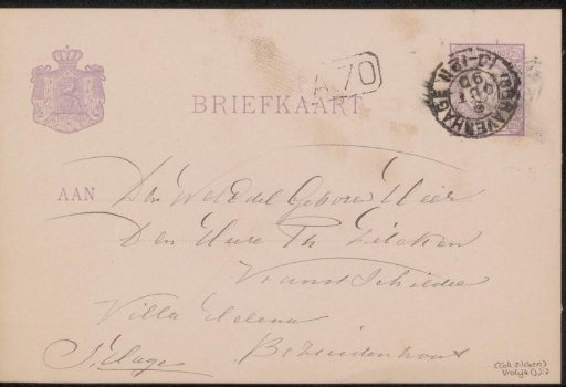 Postcard to Philip Zilcken