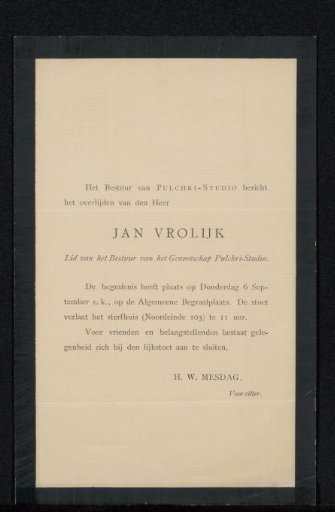 Death notice to Philip Zilcken