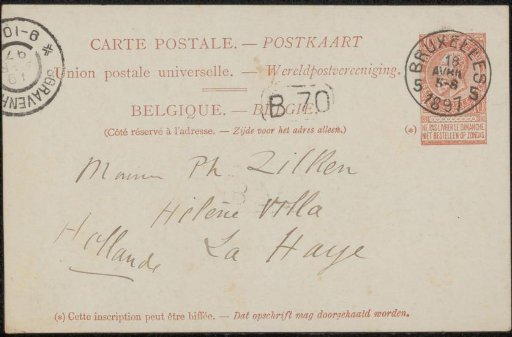 Postcard to Philip Zilcken