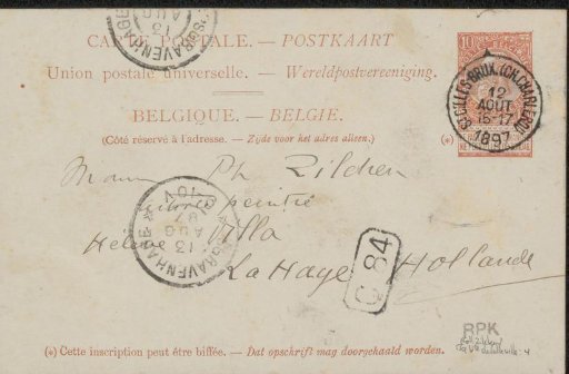 Postcard to Philip Zilcken