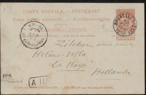 Postcard to Philip Zilcken