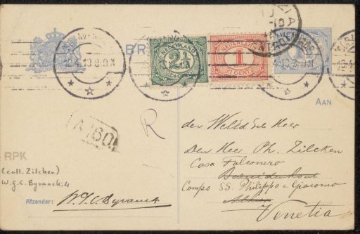 Postcard to Philip Zilcken
