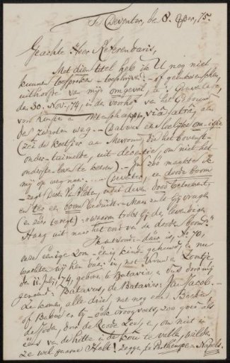 Letter to Philip Zilcken