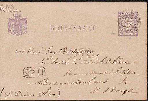 Postcard to Philip Zilcken