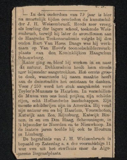 Newspaper clipping from the Philip Zilcken archive