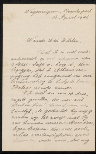 Letter to Philip Zilcken