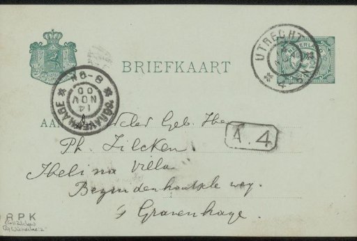 Postcard to Philip Zilcken