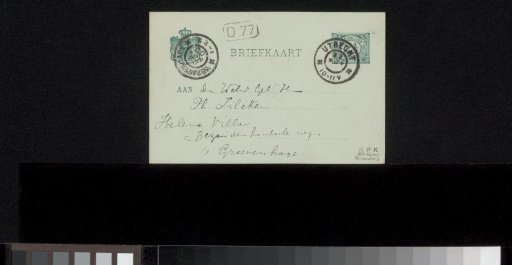 Postcard to Philip Zilcken