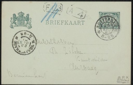Postcard to Philip Zilcken
