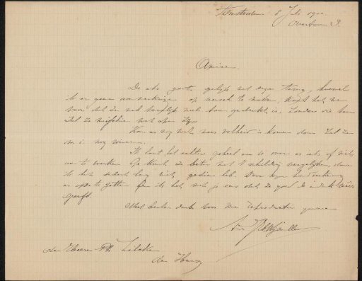 Letter to Philip Zilcken