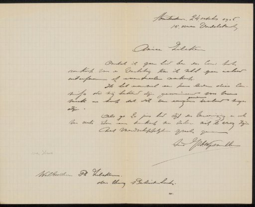 Letter to Philip Zilcken