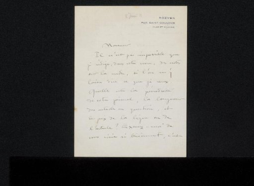 Letter to Philip Zilcken