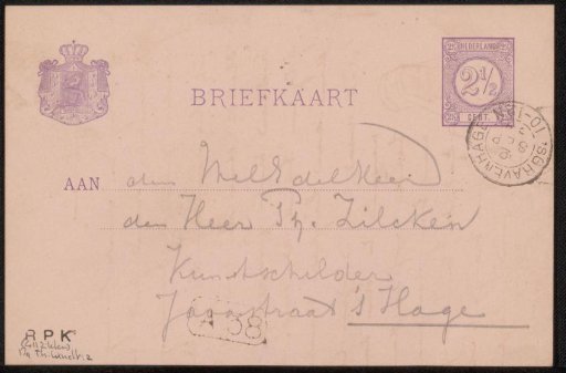Postcard to Philip Zilcken