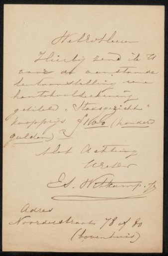 Letter to Philip Zilcken