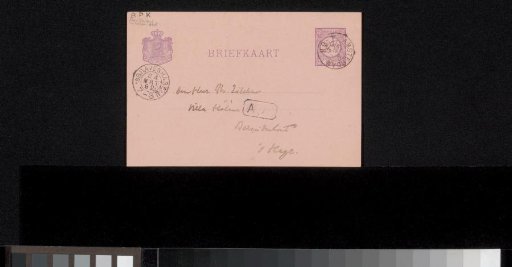 Postcard to Philip Zilcken