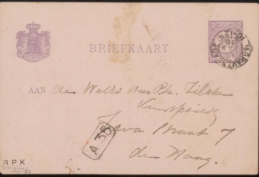 Postcard to Philip Zilcken