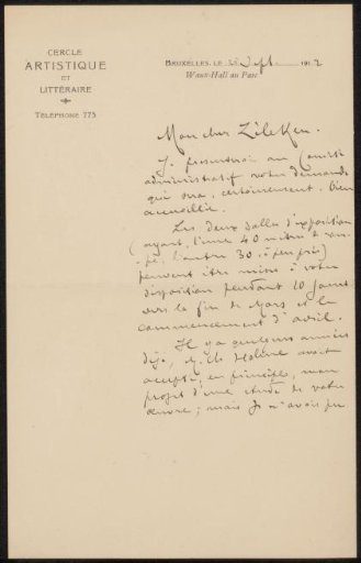 Letter to Philip Zilcken