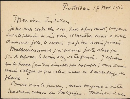 Letter to Philip Zilcken