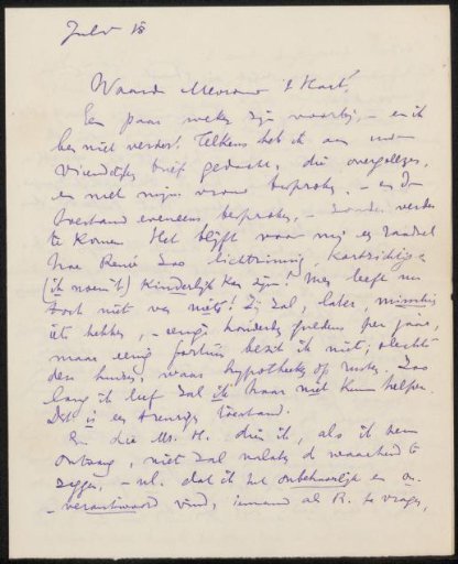 Letter to Jenneke 't Hart-Heyner