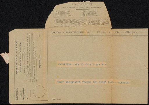 Telegram to Philip Zilcken