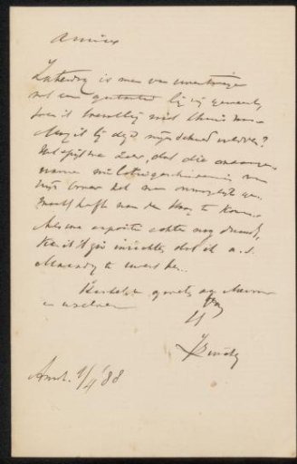 Letter to Philip Zilcken