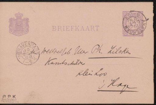 Postcard to Philip Zilcken
