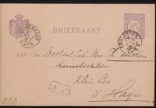 Postcard to Philip Zilcken