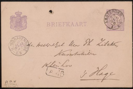 Postcard to Philip Zilcken