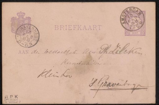 Postcard to Philip Zilcken