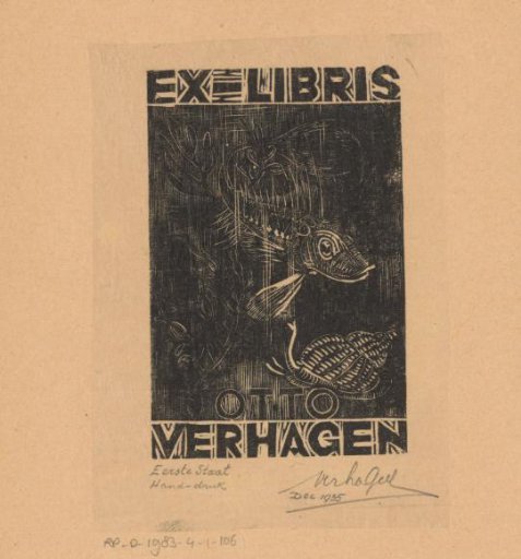 Ex libris of Otto Verhagen