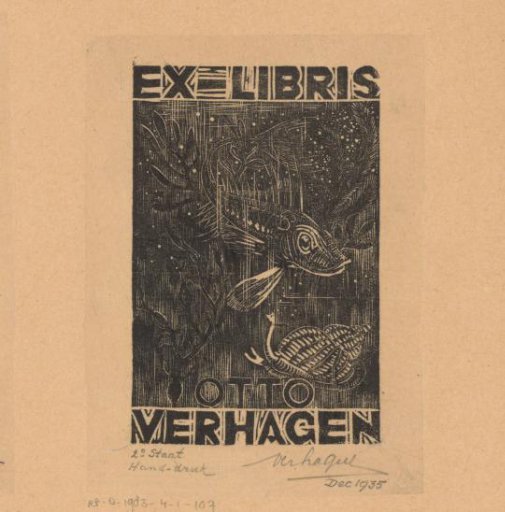 Ex libris of Otto Verhagen