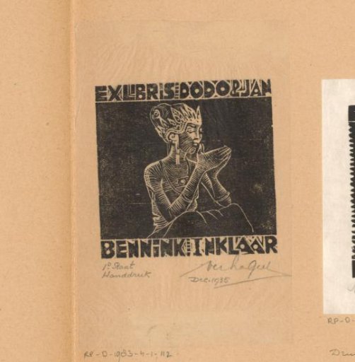 Ex libris of Dodo and Jan Bennink-Inklaar