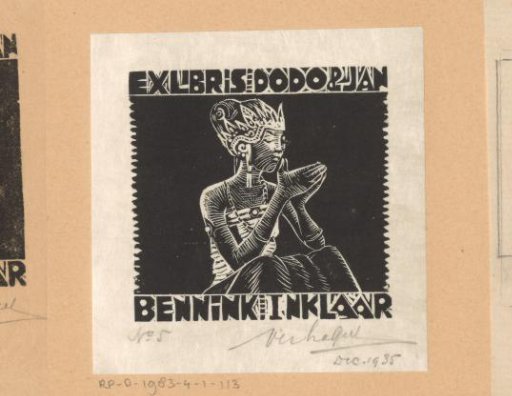 Ex libris of Dodo and Jan Bennink-Inklaar