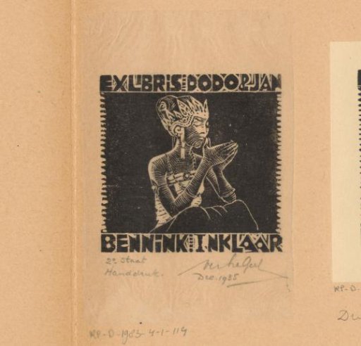 Ex libris of Dodo and Jan Bennink-Inklaar