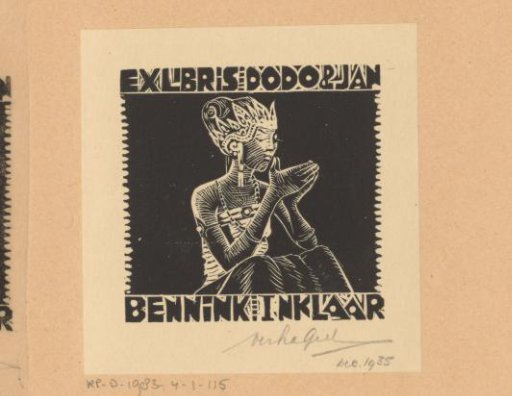 Ex libris of Dodo and Jan Bennink-Inklaar