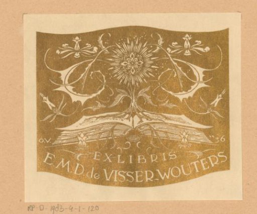 Ex libris of E.M.D. de Visser-Wouters
