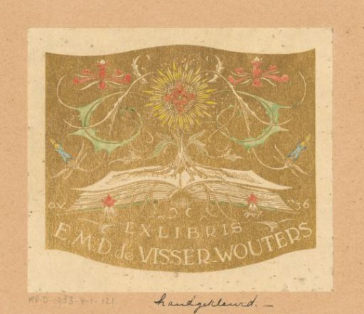 Ex libris of E.M.D. de Visser-Wouters