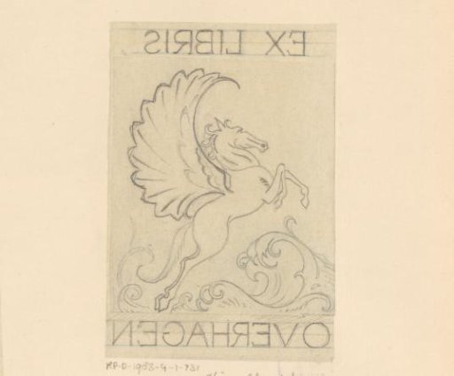Design drawing for an ex libris of Otto Verhagen
