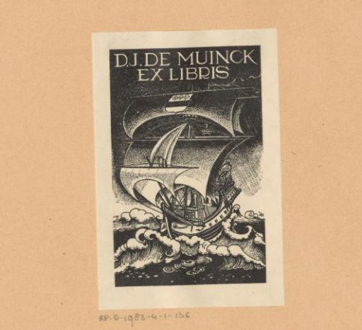 Ex libris of D.J. de Muinck