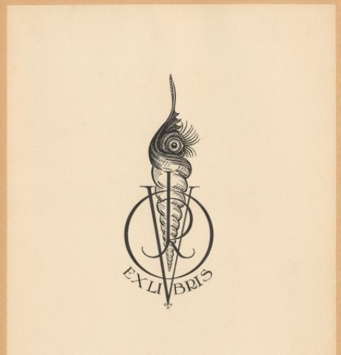 Design drawing for the ex libris of Otto Verhagen jr.